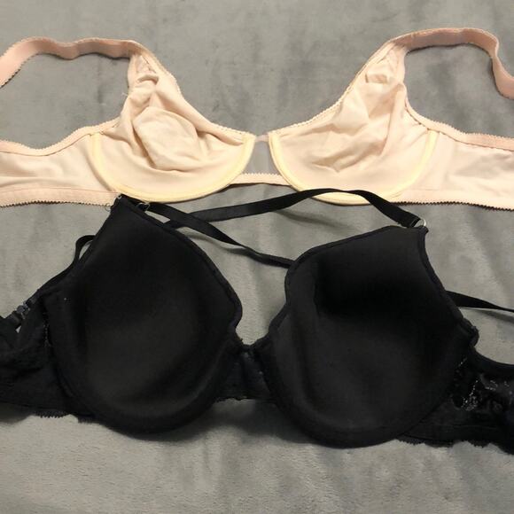 Lot of 2 36C bras beige Olga black Maidenform Woman Underwire - Picture 3 of 6